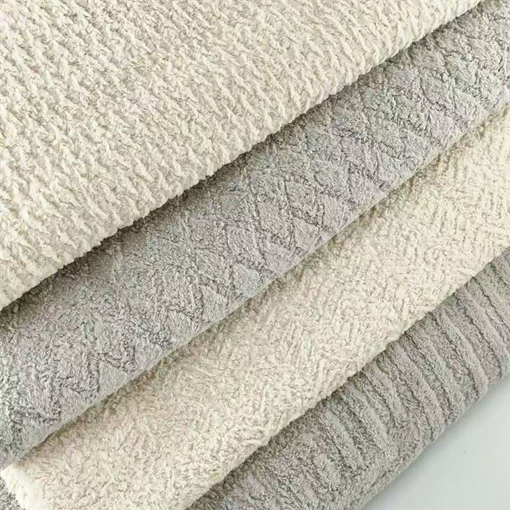 Brushed Embossed Sherpa Velvet Upholstery Fabric high quality